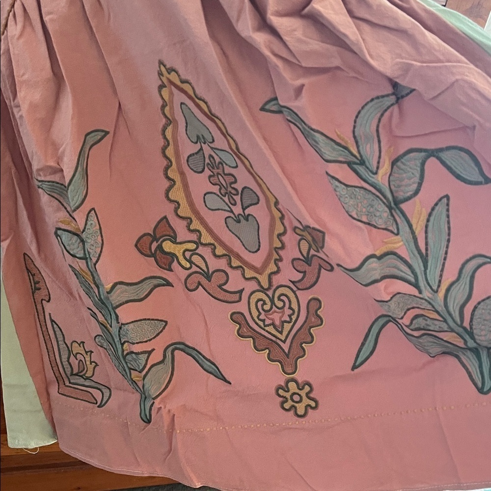 Sunday Up Pink and Green Embroidered Dress NWOT - Picture 5 of 9